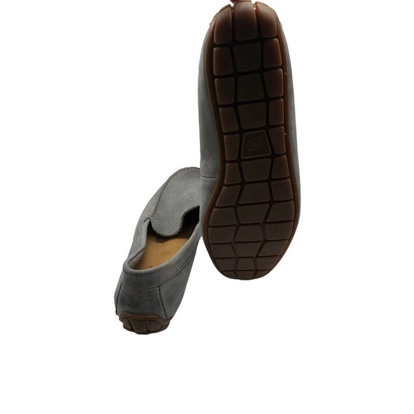 Born Gray Suede Driving Loafers Shoes 8 Mens Slip On Perforated